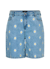 Högmidjade Mille shorts med broderade blommor