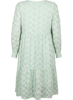 Spetsklänning med långa ärmar, Pastel Green , Packshot image number 1
