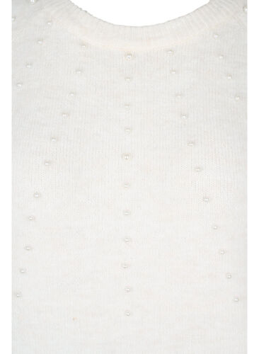 Stickad tröja med pärlor, Birch as sample, Packshot image number 2