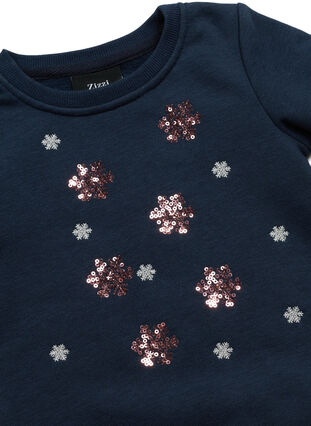 Jultröja till barn, Night Sky Snow, Packshot image number 2