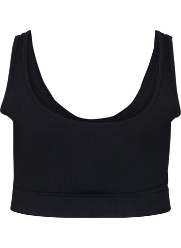 Sömlös bh med uttagbara inlägg, Black, Packshot image number 1