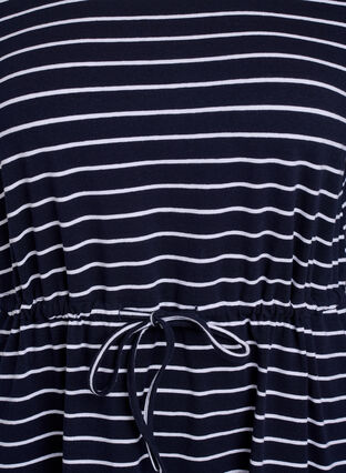 Midiklänning i bomull med korta ärmar, Night Sky Stripe, Packshot image number 2