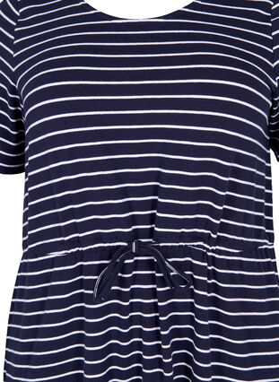 Midiklänning i bomull med korta ärmar, Night Sky Stripe, Packshot image number 2