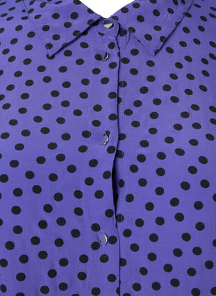 Lång prickig skjorta i viskos, R.Blue w. Black Dot, Packshot image number 2