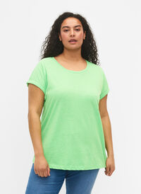 Neonfärgad t-shirt i bomull, Neon Green, Model