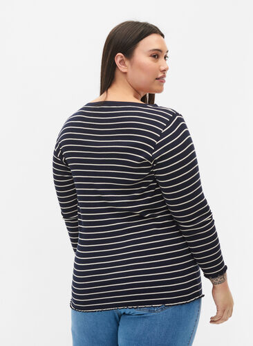 Randig tröja med rund hals, Night Sky Stripe, Model image number 1
