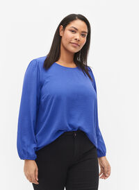 Blus med puffärm, Royal Blue, Model