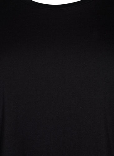 T-shirt i bomull med 2/4-ärmar, Black, Packshot image number 2