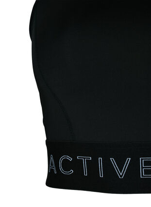 Sport-bh med texttryck, Black, Packshot image number 2