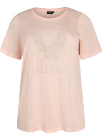T-shirt med nitar och rund halsringning