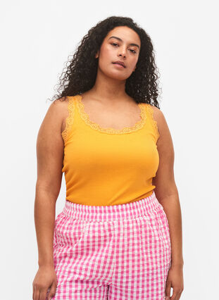 Topp med spetskant, Zinnia, Model image number 0
