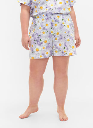Löst sittande pyjamashorts med tryck, Lavender Blue AOP, Model image number 2