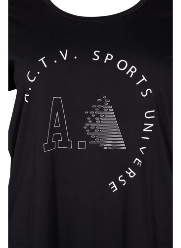  T-shirt till träning med print, Black A.C.T.V, Packshot image number 2
