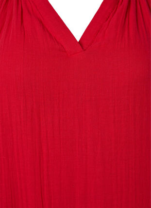 Midiklänning med korta ärmar i bomull, Barbados Cherry, Packshot image number 2