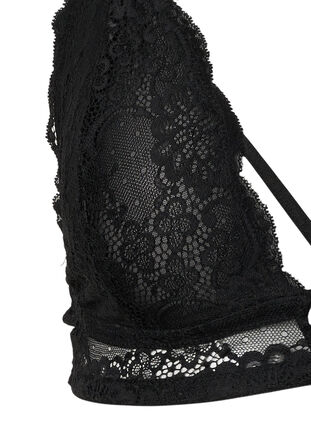 Spets-bh med snörning, Black, Packshot image number 2