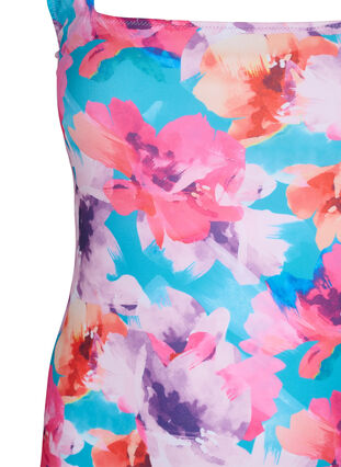 Baddräkt med tryck, Pink Flower, Packshot image number 2