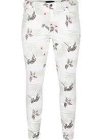 Högmidjade Amy jeans med blommönster