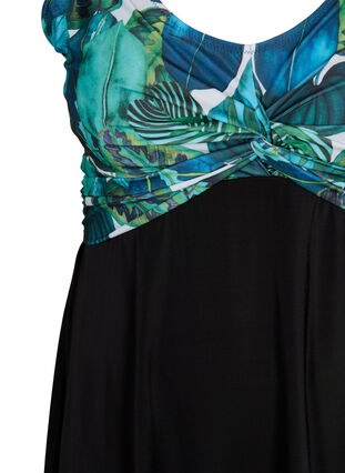 Badklänning med justerbara axelband, Black Blue Leaf, Packshot image number 2