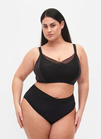 Trosor med mesh och normalhög midja, Black, Model