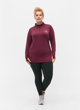 Träningströja med hög hals och dragkedja, Fig, Model image number 3