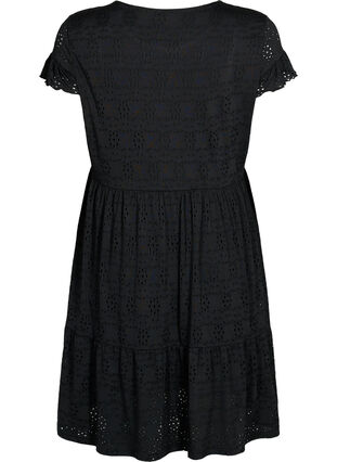 Klänning för gravida med broderi anglaise med amningsfunktion, Black, Packshot image number 1
