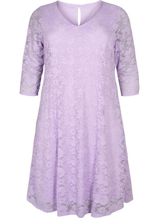 Spetsklänning med 3/4-ärmar, Lavendula, Packshot image number 0