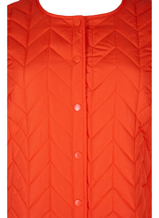 Quiltad jacka med knappar, Tangerine Tango, Packshot image number 2
