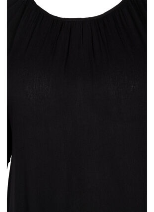 Viskosklänning med korta ärmar, Black, Packshot image number 2