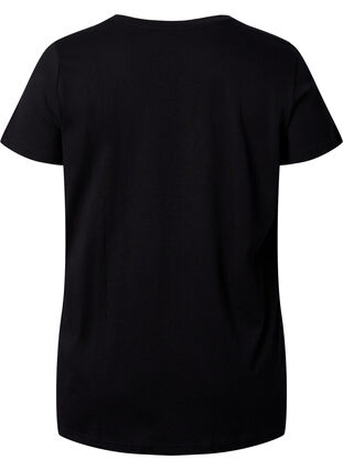 Sport t-shirt med tryck, Black w. Green logo, Packshot image number 1