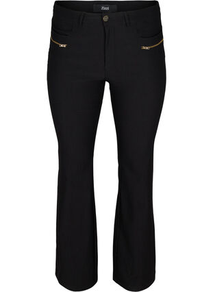 Byxor med bootcut, Black, Packshot image number 0