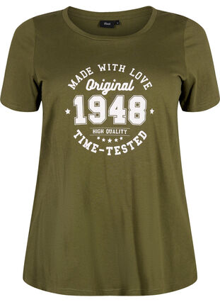 T-shirt i bomull med tryck, Ivy Green MADE WITH, Packshot image number 0