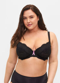 Support the breasts – spetsbh med bygel, Black, Model