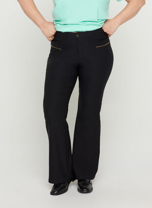 Byxor med bootcut, Black, Model image number 2