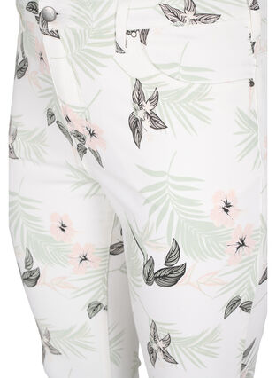 Högmidjade Amy jeans med blommönster, White Flower AOP L78, Packshot image number 2