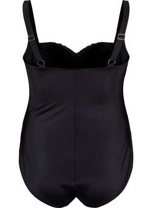 Baddräkt med draperade detaljer, Black, Packshot image number 1