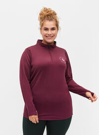 Träningströja med hög hals och dragkedja, Fig, Model