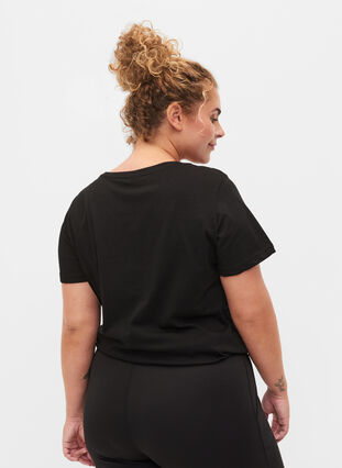  T-shirt till träning med print, Black w. stripe run, Model image number 1