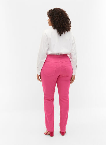 Emily jeans med normalhög midja och slim fit, Shock. Pink, Model image number 1