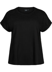 Löst sittande t-shirt med broderi anglaise
