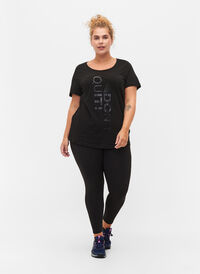 Träningstights med prickiga meshdetaljer, Black w. Mesh Dots, Model