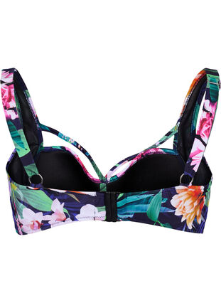 Bikini-bh med drapering och band över bysten, Flower Print, Packshot image number 1