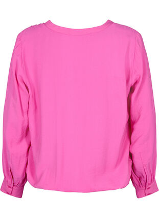 V-ringad blus i viskos, Raspberry Rose, Packshot image number 1