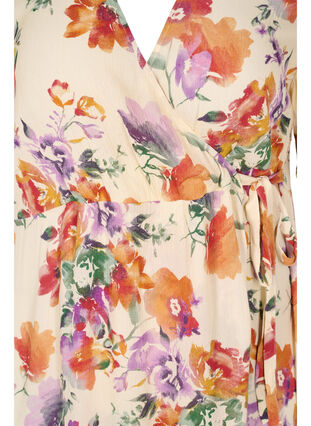 Blommig omlottklänning med korta ärmar, Buttercream Vintage, Packshot image number 2