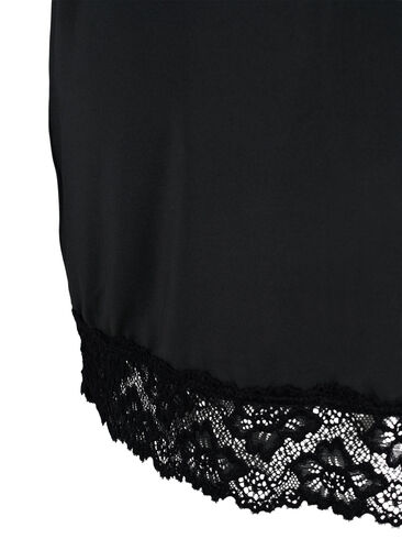 Nattlinne med spetsdetaljer, Black, Packshot image number 3