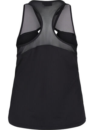 Träningstopp i mesh och brottarrygg, Black, Packshot image number 1