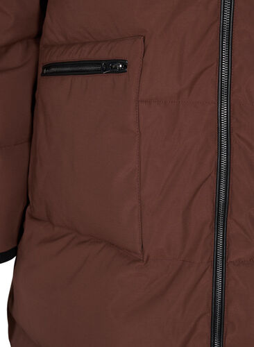 Vinterjacka med avtagbar huva, Friar Brown, Packshot image number 3
