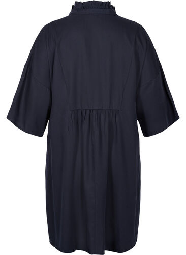 Klänning med 3/4-ärmar i lyocell (TENCEL™), Black, Packshot image number 1