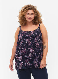 Topp med tryck från FLASH, Navy Rose Flower, Model