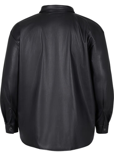 Skjorta i läderimitation, Black, Packshot image number 1