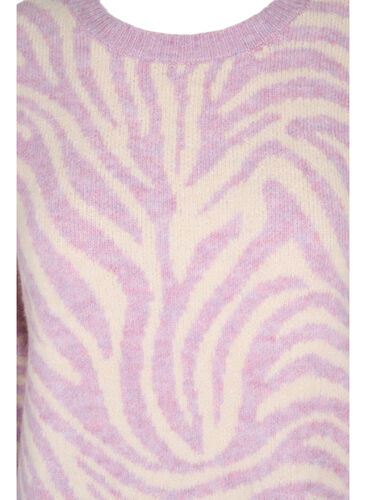 Stickad tröja med mönster, Lavender  Mel Comb., Packshot image number 2